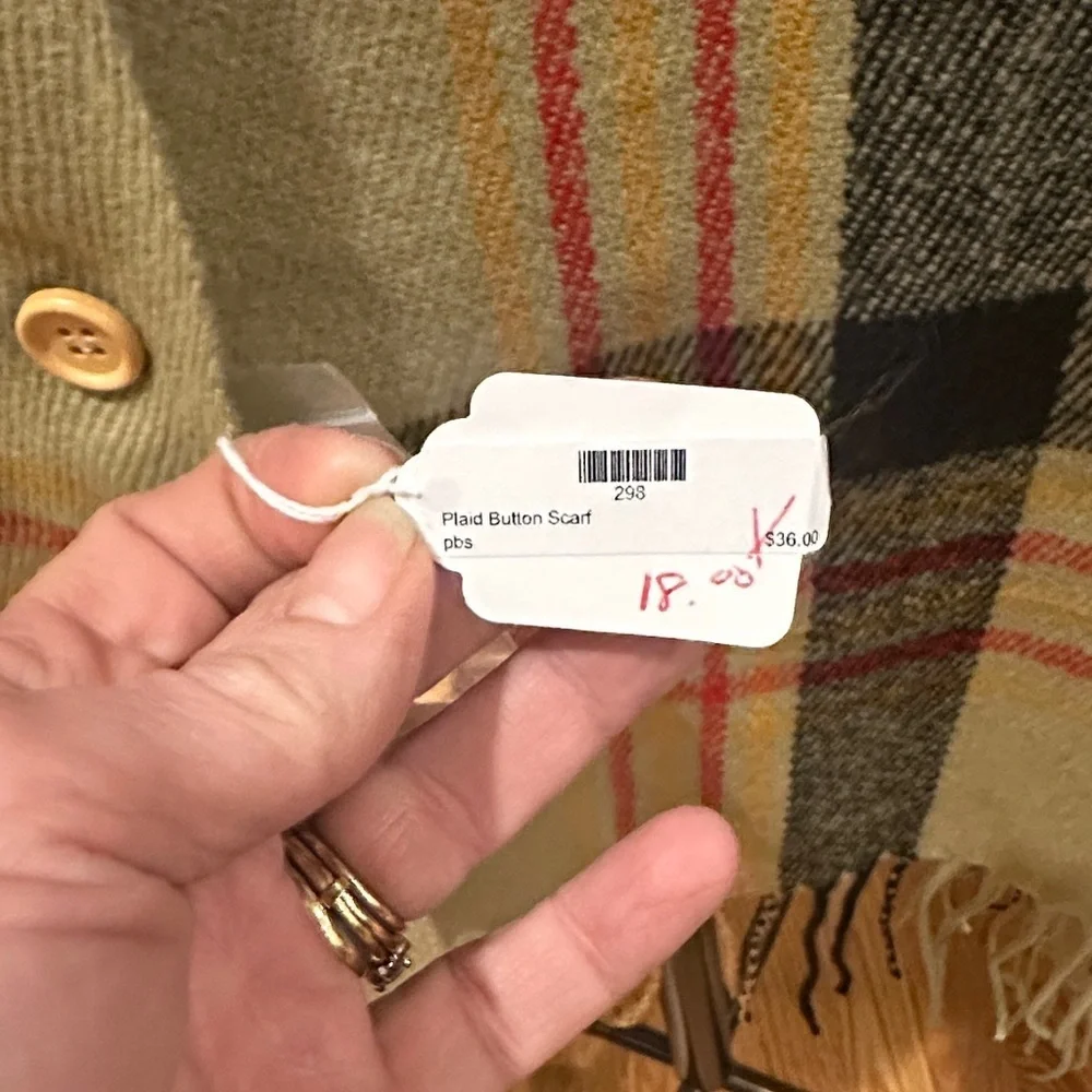 Elegant Plaid Button-Up Wrap